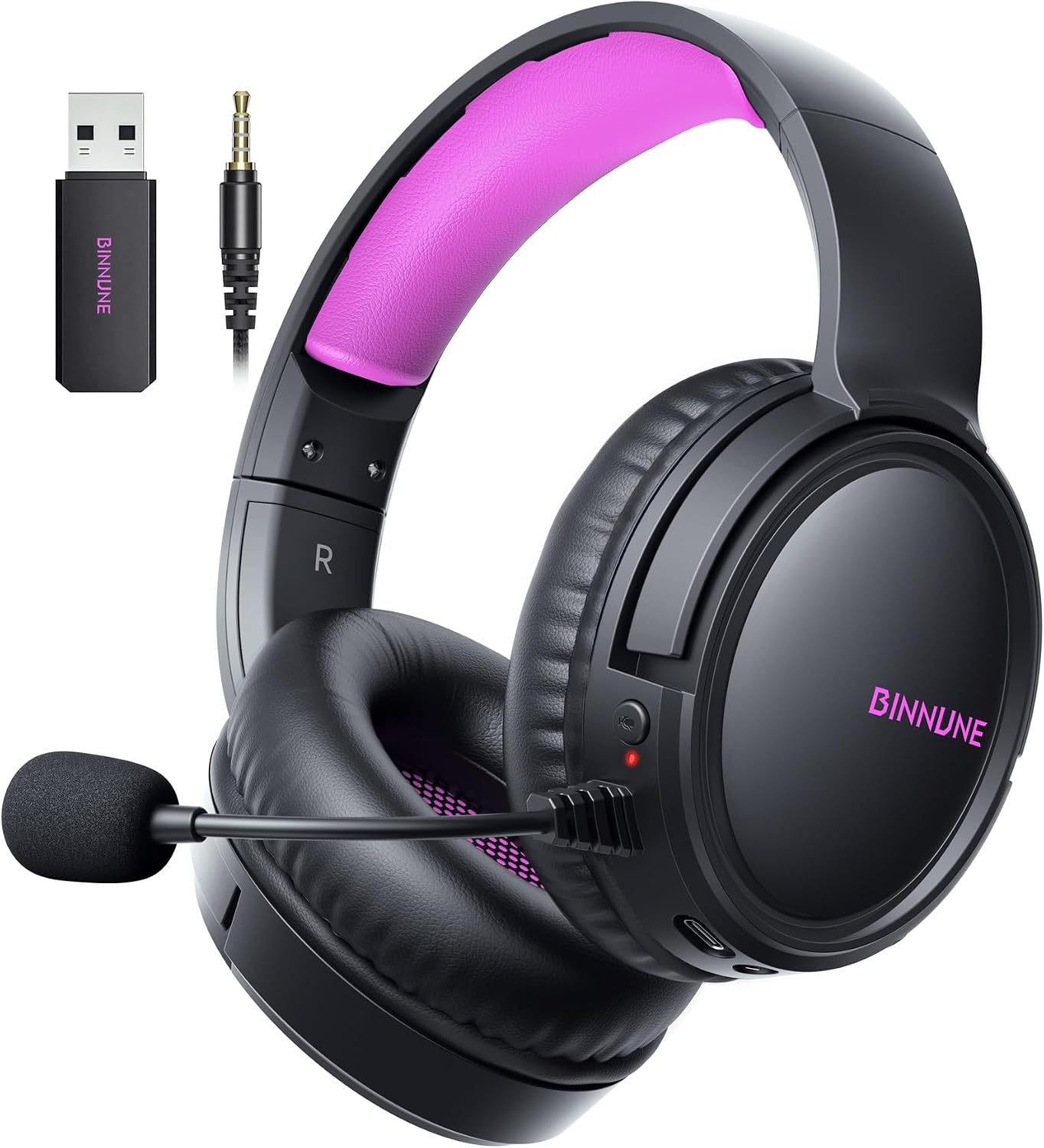 Closed-back gaming headset (50mm, low-latency)