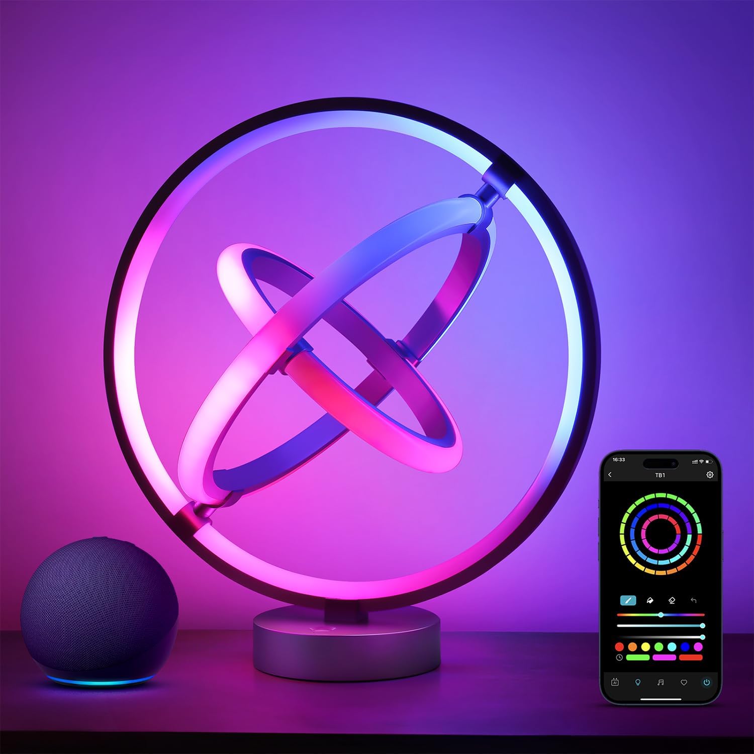 RGB desk lamp (addressable, app-controlled)